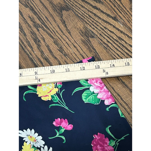 Lauren Ralph Lauren Women's Lined Silk Maxi Skirt in Navy Blue Floral Size 4P - Picture 6 of 7